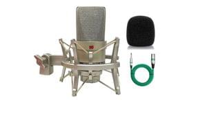 Belear TLM 103 Large Diaphragm Cardioid Condenser Microphone Kit, Foam Pop Filter, Cable for Professional Studio recording, Home Studio, FM Broadcast & Voice Over